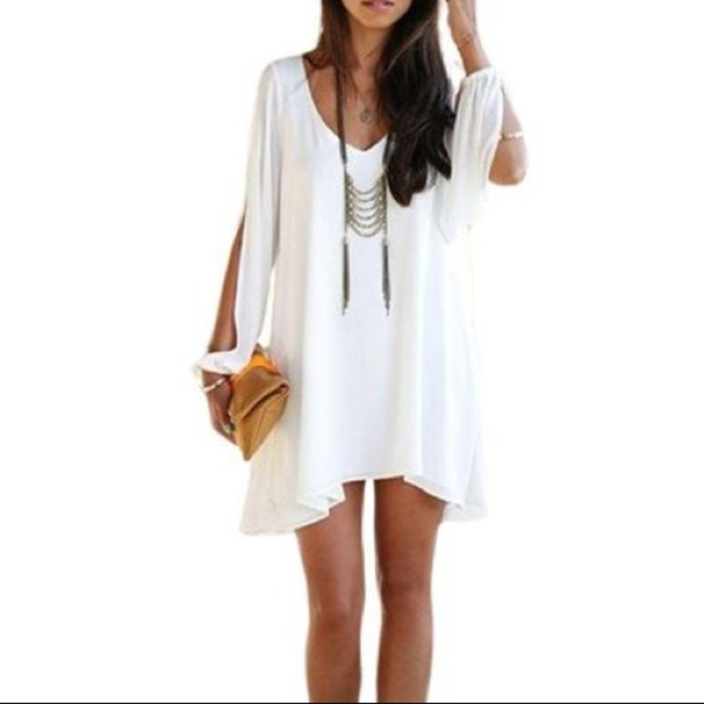 NWOT ROMWE White Chiffon Minidress